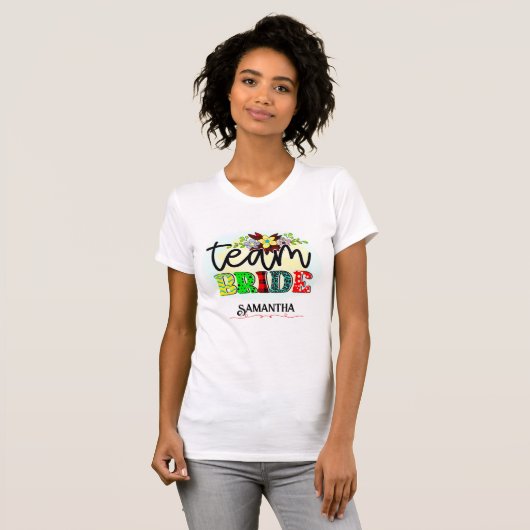Colorful Team Bride Celebration T-Shirt (Vorne ganz)