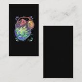 Colorful Techno Cat DJ Musician Raver Kitten Visitenkarte (Vorne/Hinten)