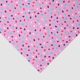 Colorful Terrazzo Confetti Pattern Grapefruit Pink Seidenpapier