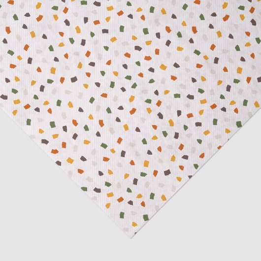Colorful Terrazzo Confetti Pattern Warm Retro Seidenpapier (Ausschnitt)