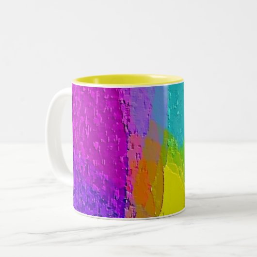 "Colorful Texture Mix" Designer Coffee Tasse (Vorderseite Links)