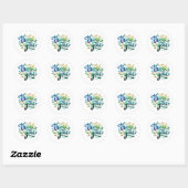 Colorful Thank You Classic Round Sticker (Blatt)