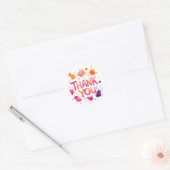 Colorful Thank You Classic Round Sticker (Umschlag)