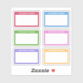 Colorful This Week's Focus Weekly Planner Aufkleber (Blatt)