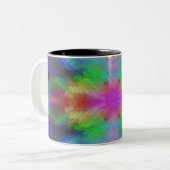 Colorful Tie Dye Style Art Zweifarbige Tasse (Vorderseite Links)