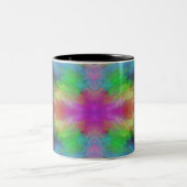 Colorful Tie Dye Style Art Zweifarbige Tasse (Mittel)