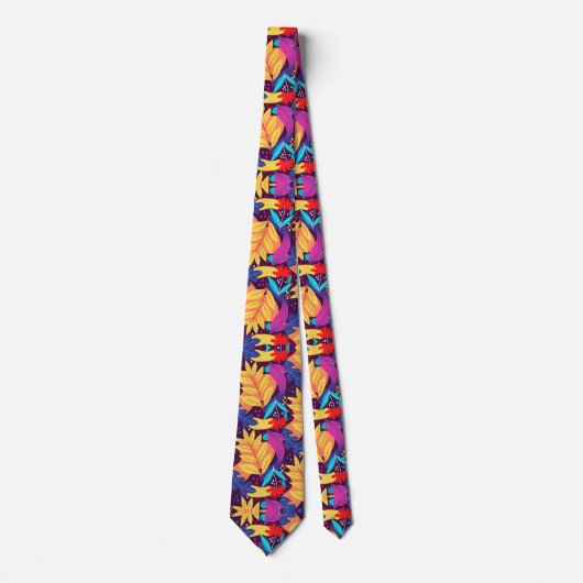 Colorful tie featuring a vibrant tropical design krawatte (Vorderseite)