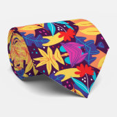 Colorful tie featuring a vibrant tropical design krawatte (Gerollt)