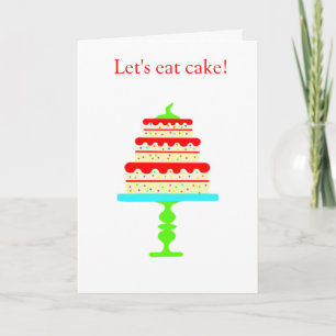 Colorful Tiered Birthday Cake Birthday Card Karte