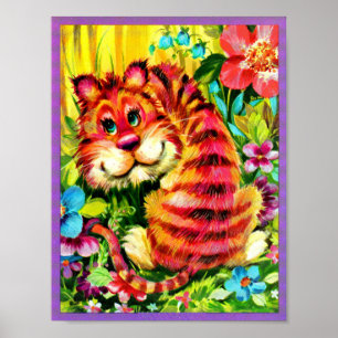colorful tiger poster