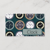 Colorful Time Clock Pattern Repair Watchmaker Visitenkarte (Vorderseite)
