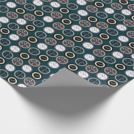 Colorful Time Clock Pattern Watchmaker Birthday Geschenkpapier (Ecke)
