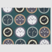 Colorful Time Clock Pattern Watchmaker Birthday Seidenpapier (Vorderseite)
