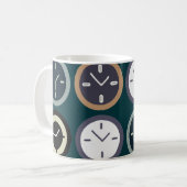 Colorful Time Clock Pattern Watchmaker Horologist Kaffeetasse (Vorderseite Links)