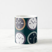 Colorful Time Clock Pattern Watchmaker Horologist Kaffeetasse (Mittel)
