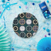 Colorful Time Clock Pattern Watchmaker Party Pappteller (Party)