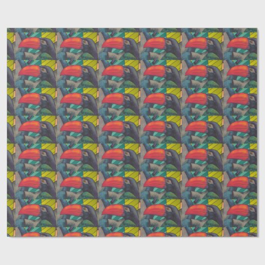 Colorful Toucan Graffiti Geschenkpapier (Flach)