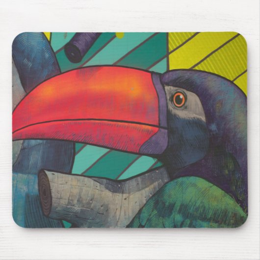Colorful Toucan Graffiti Mousepad (Vorne)