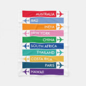 Colorful Travel Bucket Fleecedecke (Vorderseite)