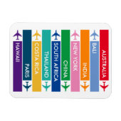 Colorful Travel Bucket Magnet (Horizontal)