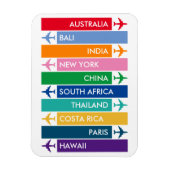 Colorful Travel Bucket Magnet (Vertikal)