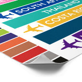 Colorful Travel Bucket Poster (Ecke)