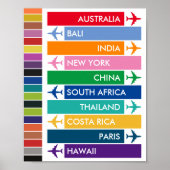 Colorful Travel Bucket Poster (Vorne)