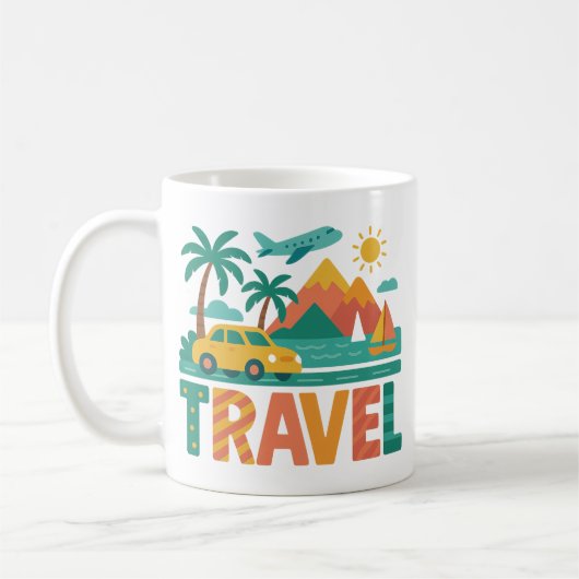 Colorful Travel Vacation Adventure Kaffeetasse (Links)