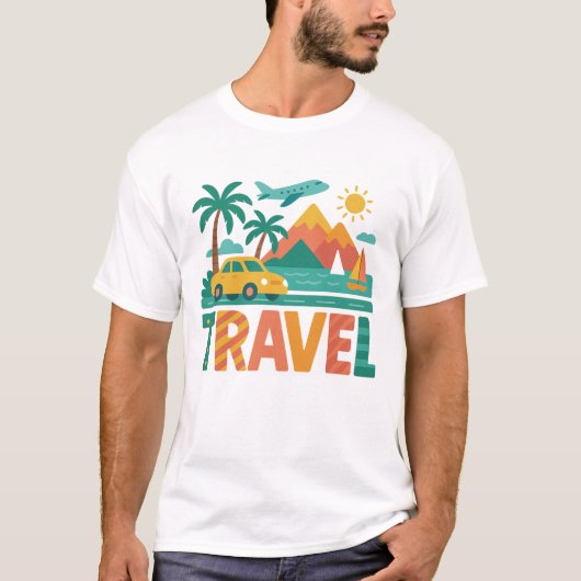 Colorful Travel Vacation Adventure T-Shirt (Vorderseite)