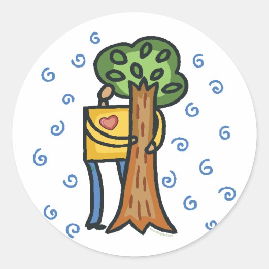 Colorful Tree Hugger Runder Aufkleber (Vorderseite)