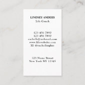 Colorful Tree Life Coach Business Card Visitenkarte (Rückseite)