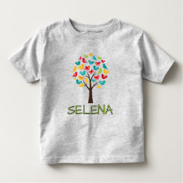 Colorful Tree with Birds Kleinkind T-shirt