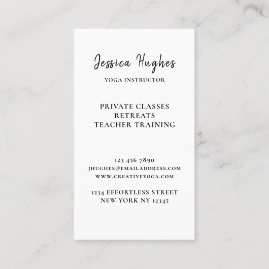 Colorful Tree Yoga Instructor Visitenkarte (Rückseite)