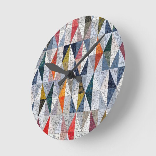Colorful Triangles Geometric pattern Runde Wanduhr (Winkel)