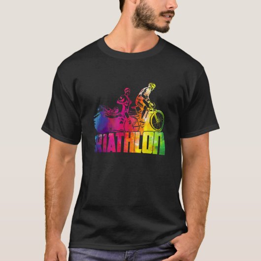 Colorful Triathlon  Triathlete Triathlon T-Shirt (Vorderseite)