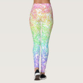 Colorful Trippy Boho Hippie Groovy Rainbow Marble Leggings (Rückseite)
