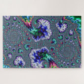 Colorful Trippy Groovy Spiral Abstraktes Fraktal J Puzzle (Horizontal)