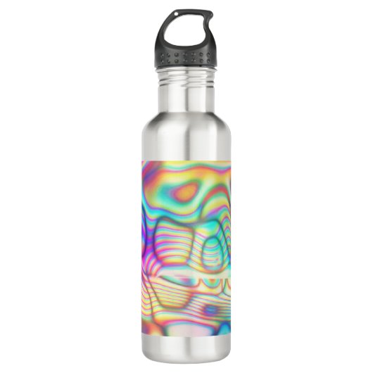 Colorful Trippy Holo Holographic Edelstahlflasche (Vorderseite)