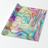 Colorful Trippy Holo Holographic Geschenkpapier (Ungerollt)