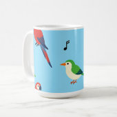 Colorful Tropical Birds Pattern Kaffeetasse (Vorderseite Links)