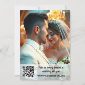 Colorful Tropical Flamingo Wedding Reception Photo Einladung (Rückseite)