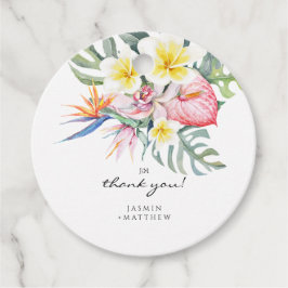 Colorful Tropical Floral Botanical Wedding  Geschenkanhänger