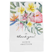 Colorful Tropical Floral Botanical Wedding  Mittlere Geschenktüte (Rückseite)