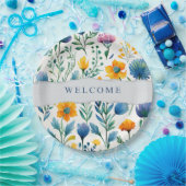 Colorful Tropical Floral Watercolor Welcome Paper  Pappteller (Party)