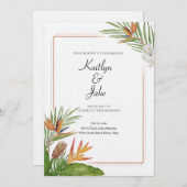 Colorful Tropical Floral Wedding Invitation Einladung (Vorne/Hinten)