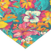 Colorful Tropical Flowers Pattern Kurzer Tischläufer (Ecke)