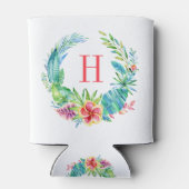 Colorful Tropical Flowers Wreath Dosenkühler (Rückseite)