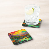 Colorful Tropical Island Paradise Getränkeuntersetzer (Rechte Seite)