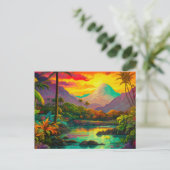 Colorful Tropical Island Paradise   Postkarte (Stehend Vorderseite)
