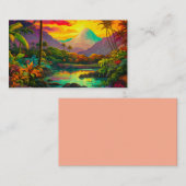 Colorful Tropical Island Paradise Visitenkarte (Vorne/Hinten)